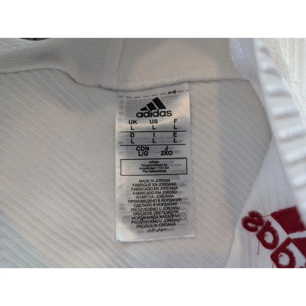 Adidas Football Jersey Mens‎ Small White CDN J Athletic Sports V-Neck